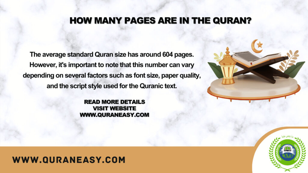 Total Number of Pages in Quran