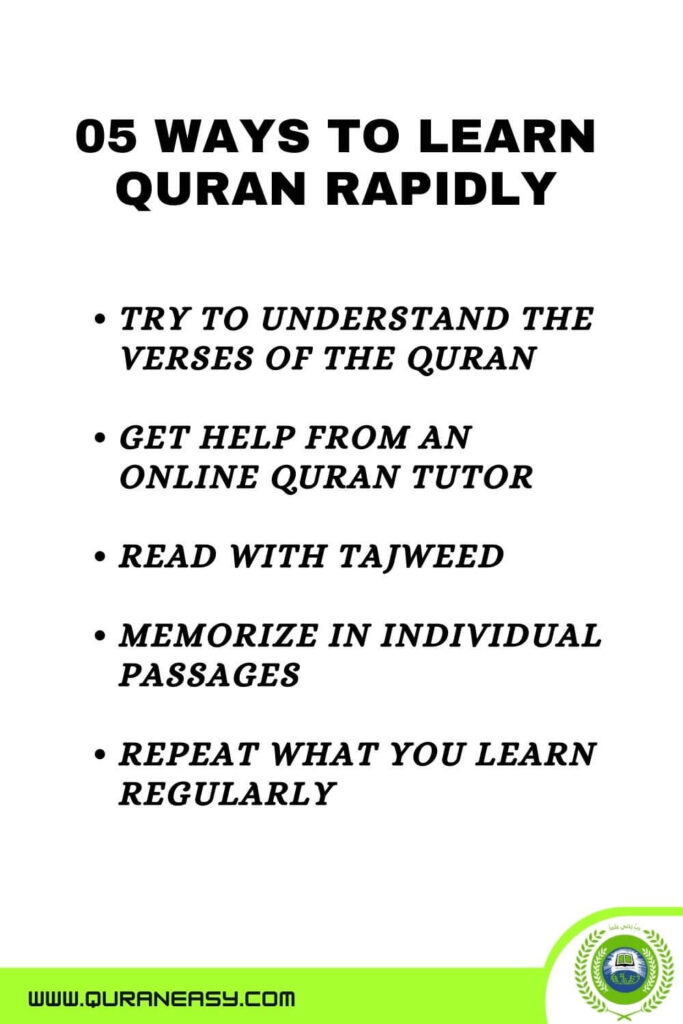 05 ways to learn Quran Rapidly
